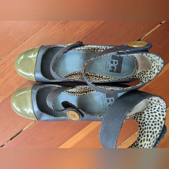 Super cute blue and green retro leather BC shoes - Picture 4 of 4